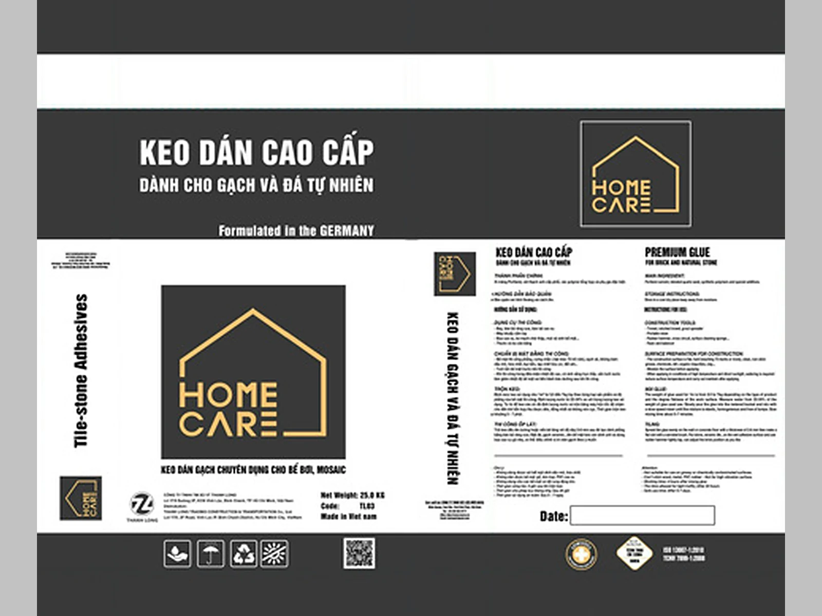 Bao bì keo dán gạch Homecare cho bể bơi, mosaic — mặt trước