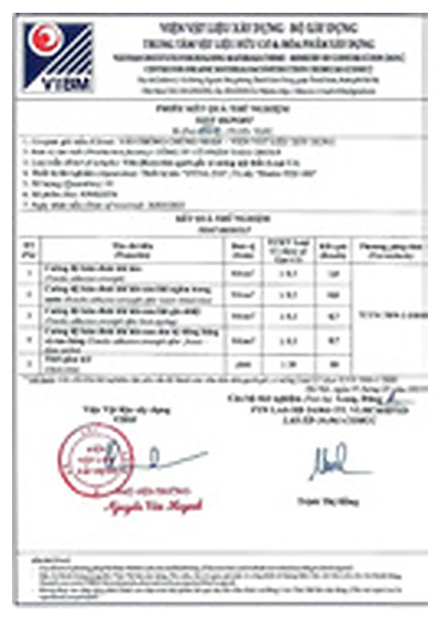 Chỉ tiêu kỹ thuật VLXD