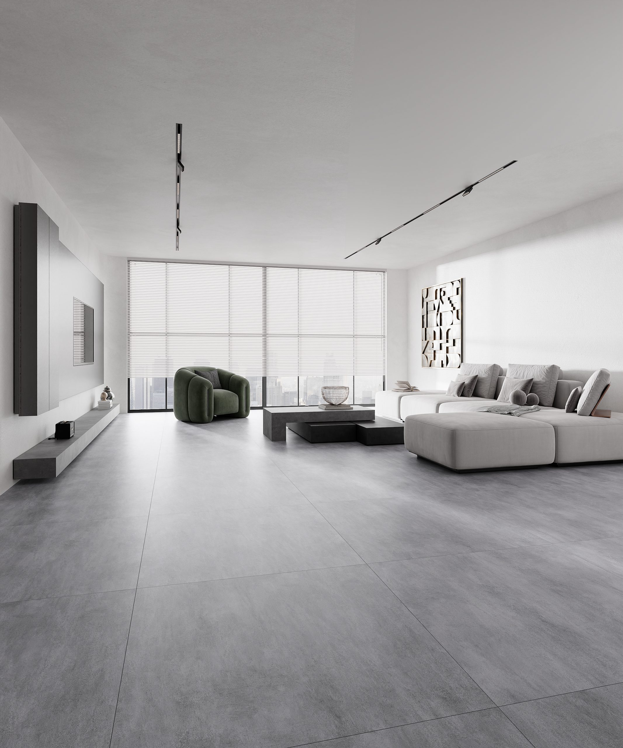 Hành lang lát gạch Travertine 9761 khổ 900×1800mm