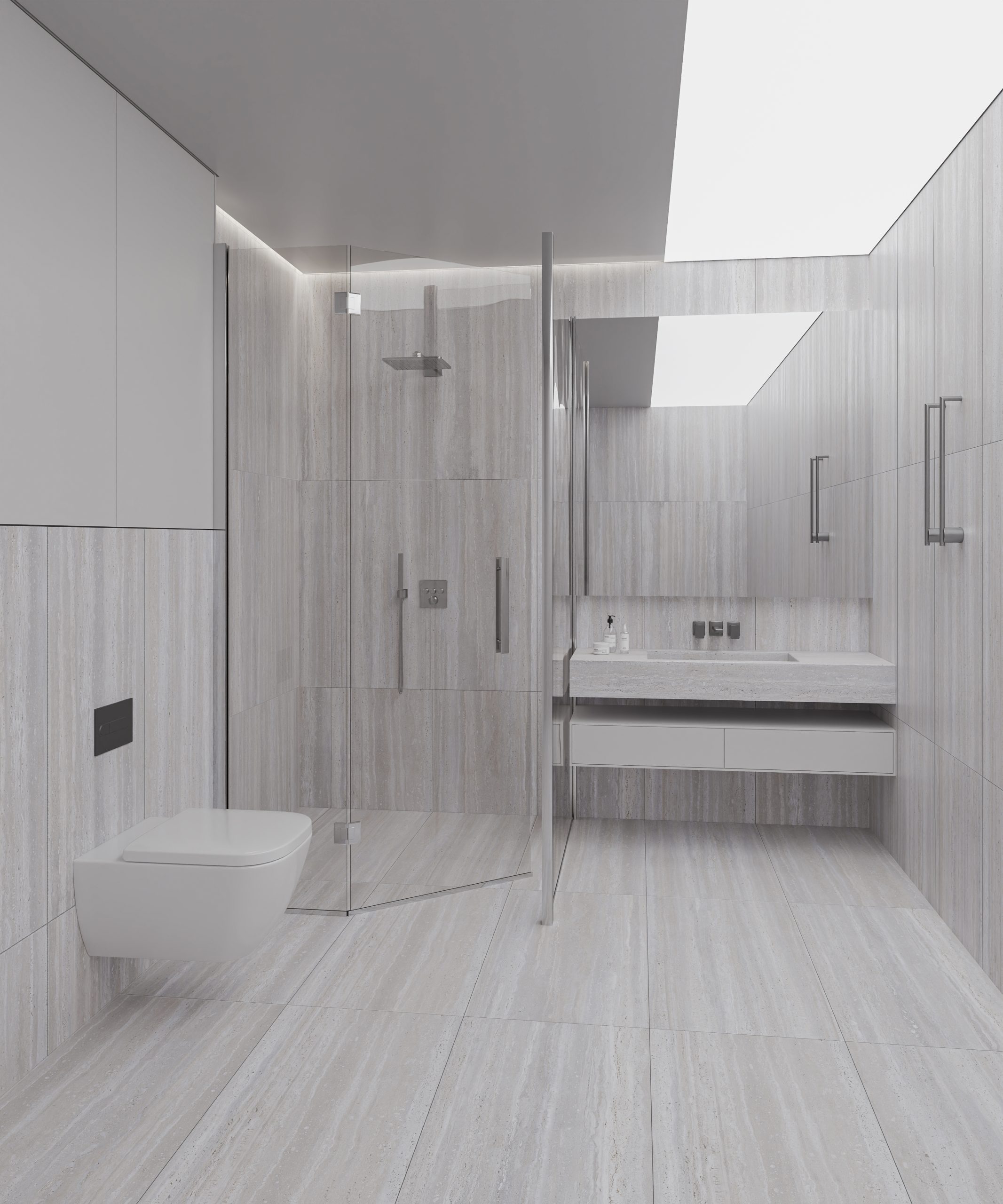 Hành lang lát gạch Travertine 9761 khổ 900×1800mm
