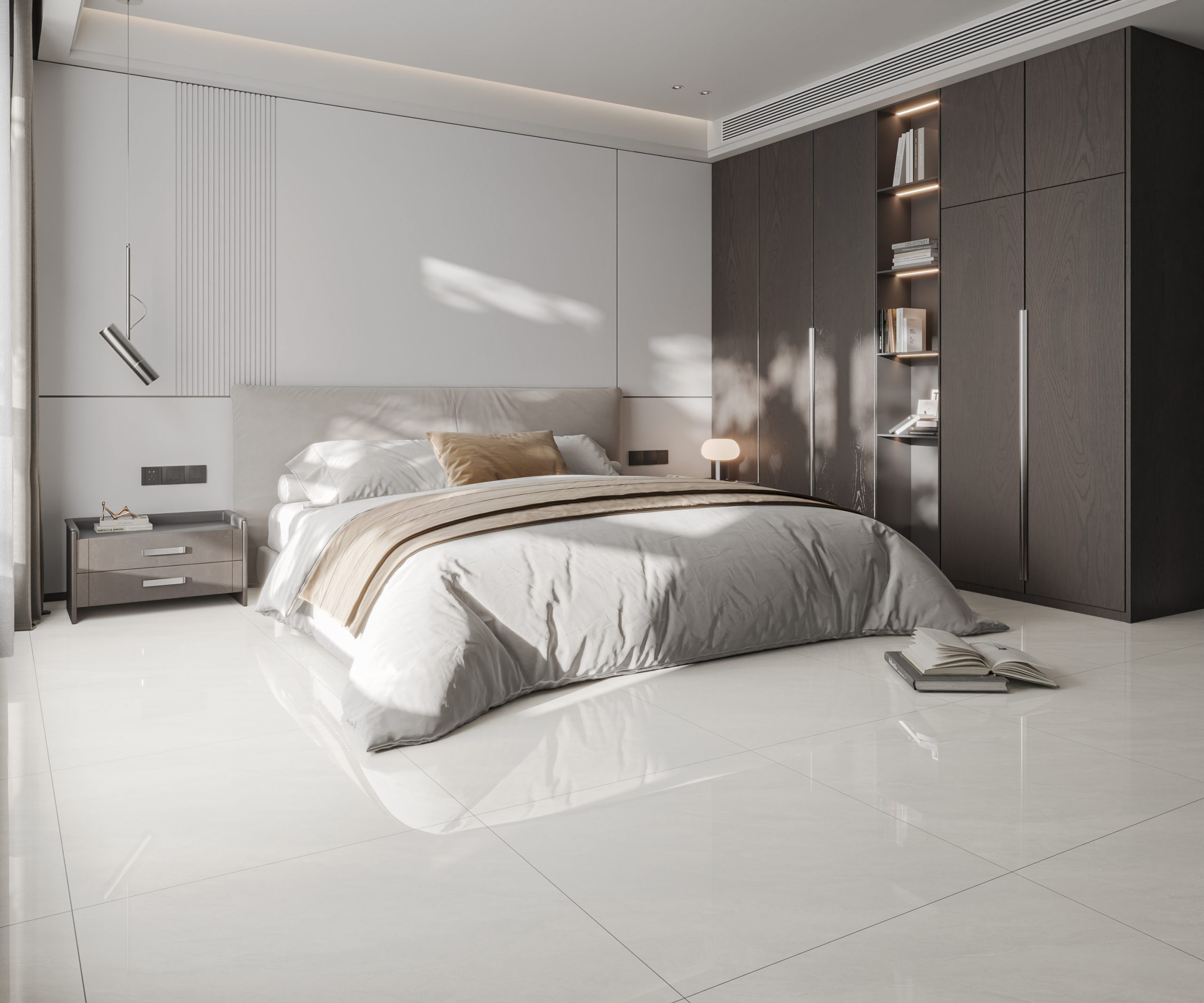 Hành lang lát gạch Travertine 9761 khổ 900×1800mm