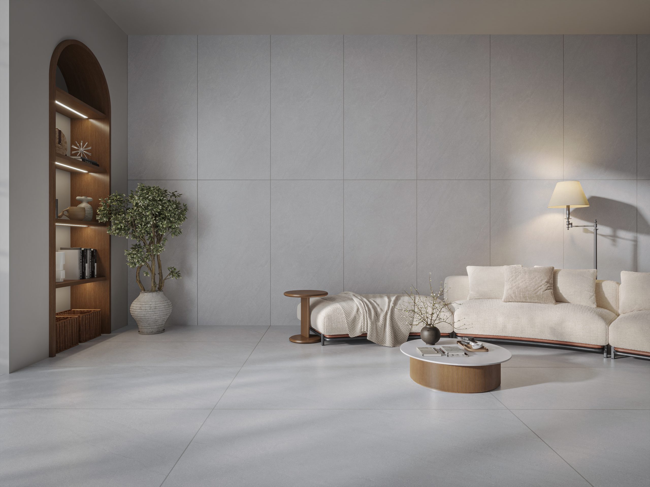 Hành lang lát gạch Travertine 9761 khổ 900×1800mm