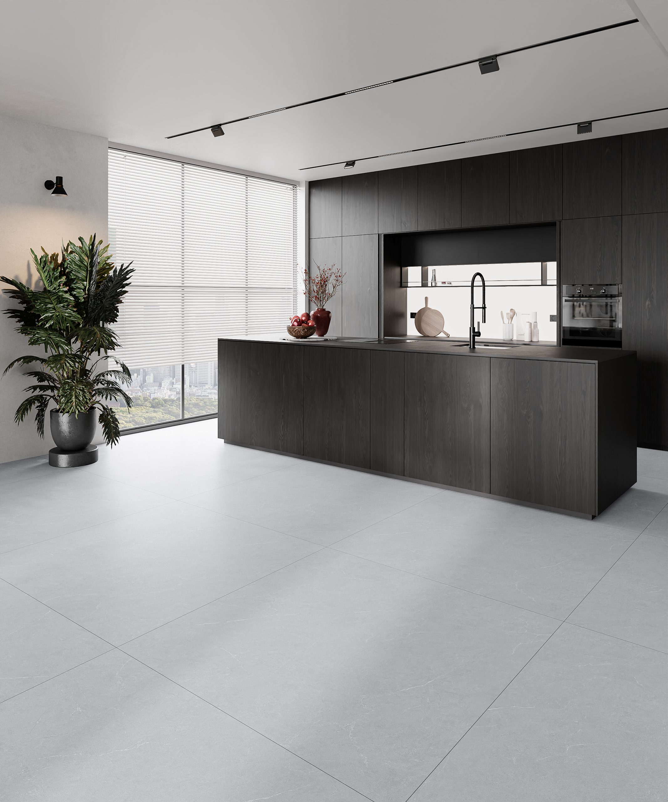 Hành lang lát gạch Travertine 9761 khổ 900×1800mm