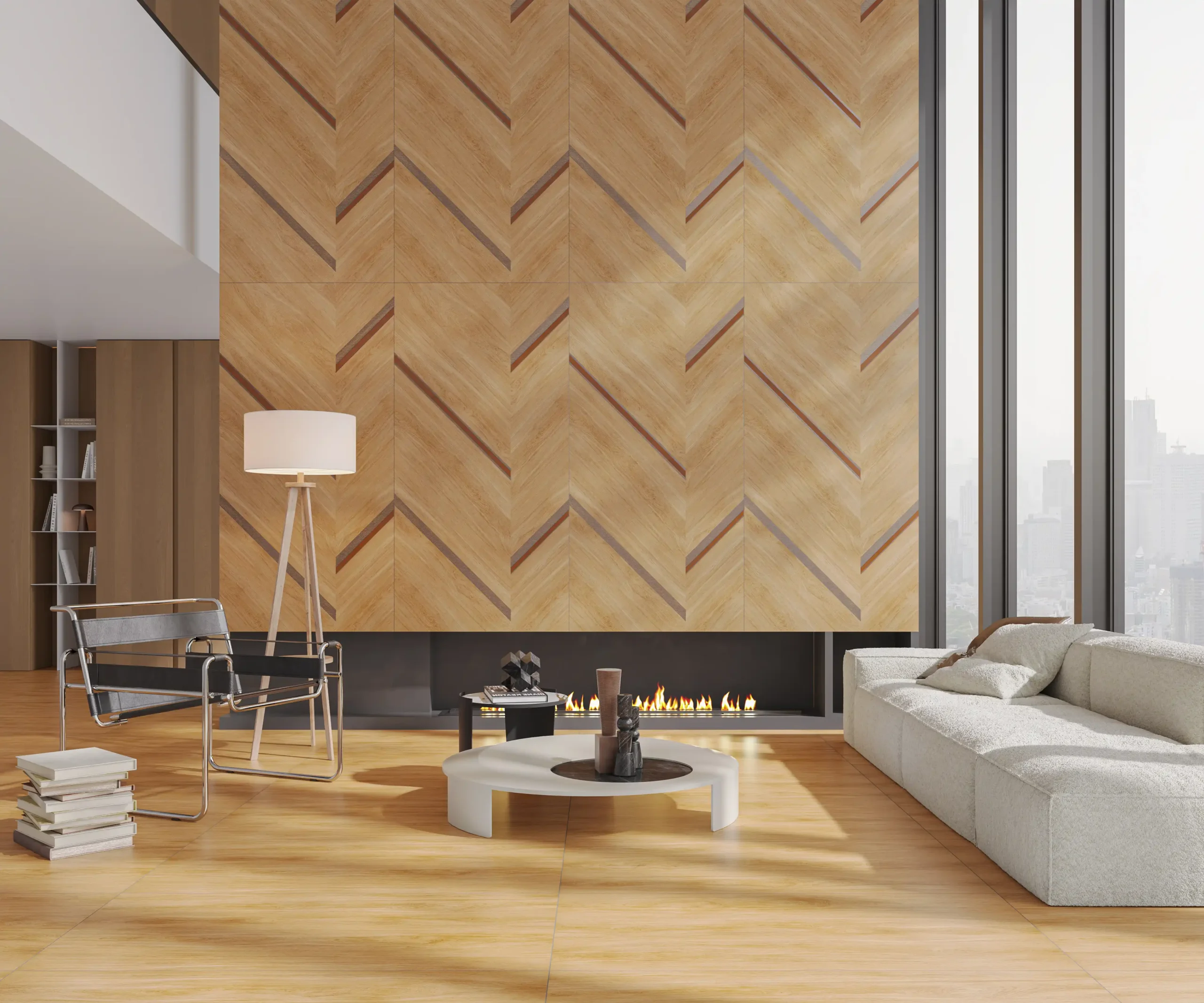 Hành lang lát gạch Travertine 9761 khổ 900×1800mm