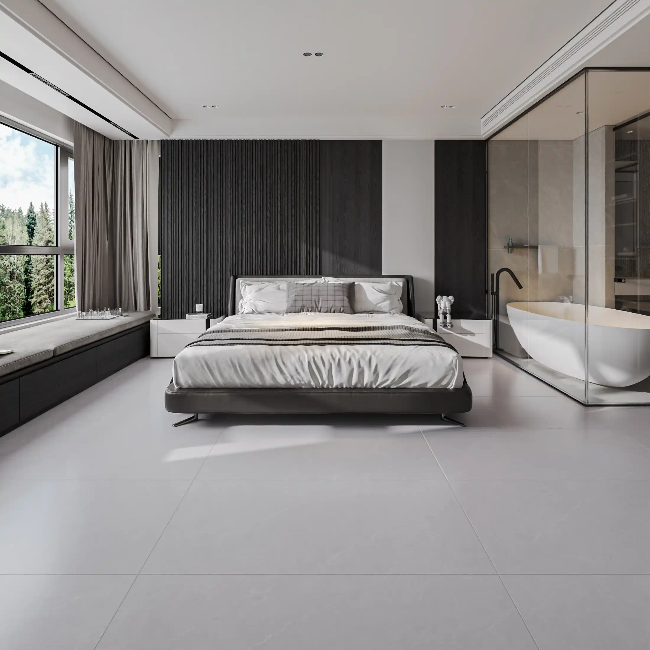 Hành lang lát gạch Travertine 9761 khổ 900×1800mm