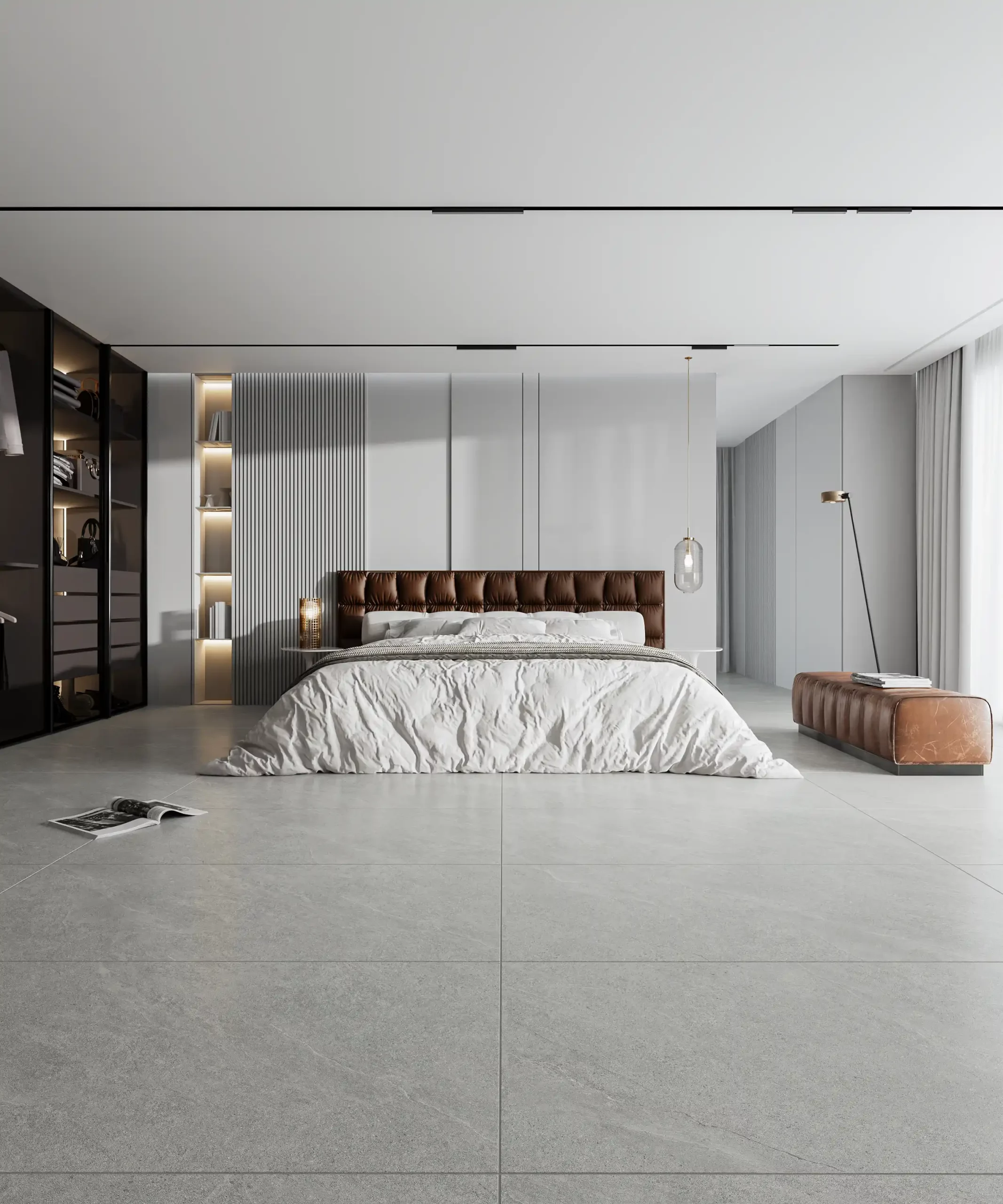 Hành lang lát gạch Travertine 9761 khổ 900×1800mm
