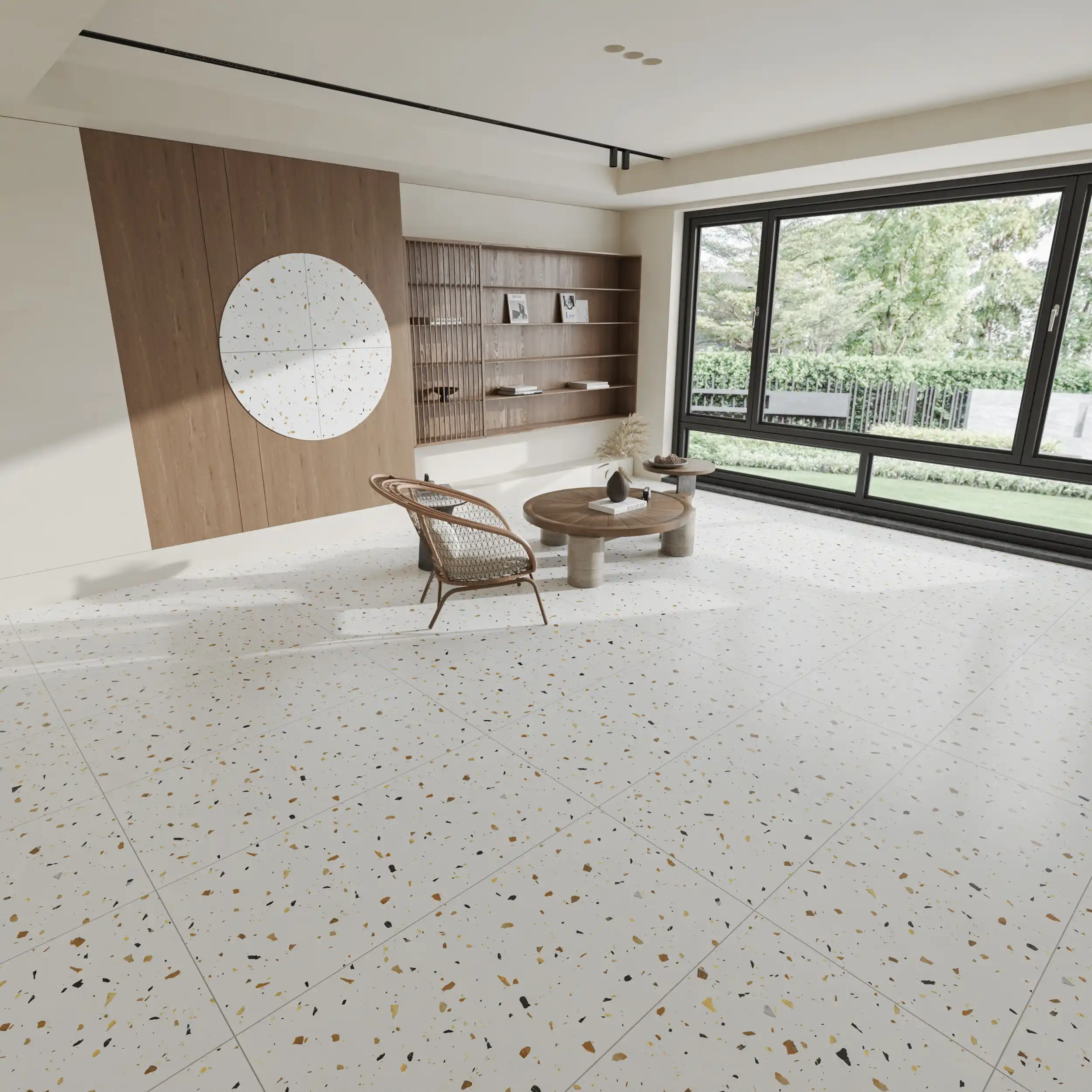 Hành lang lát gạch Travertine 9761 khổ 900×1800mm