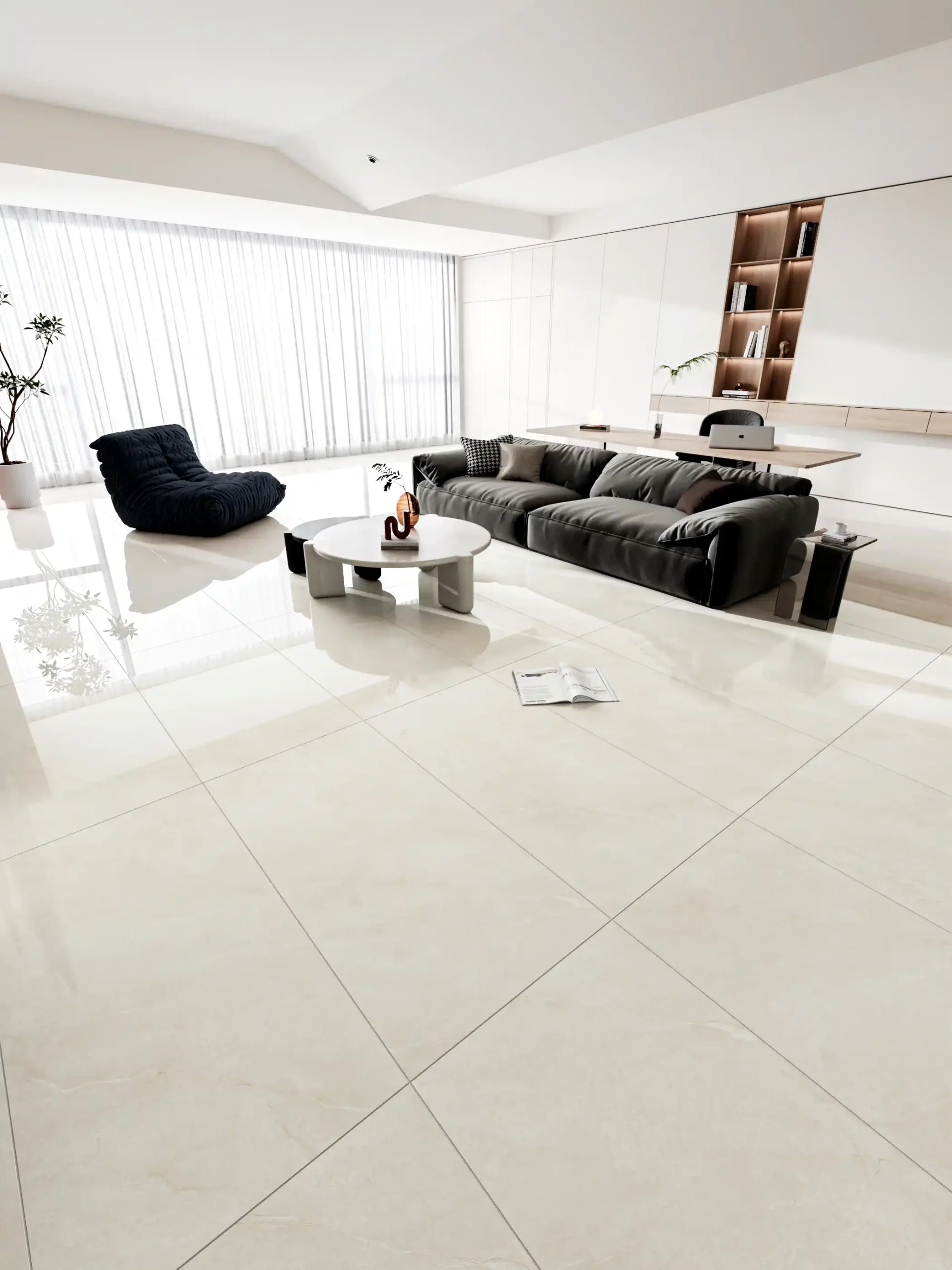 Hành lang lát gạch Travertine 9761 khổ 900×1800mm