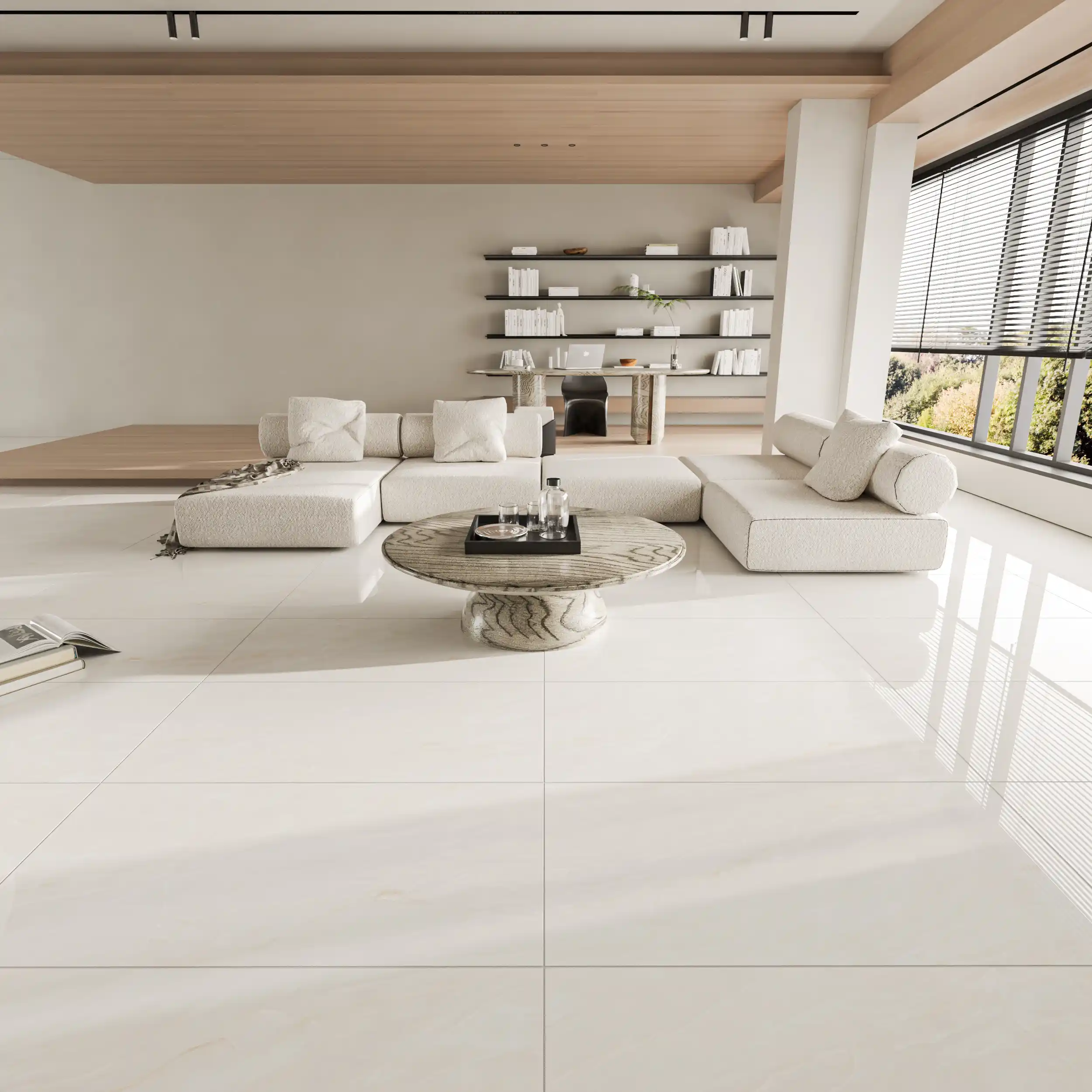 Hành lang lát gạch Travertine 9761 khổ 900×1800mm