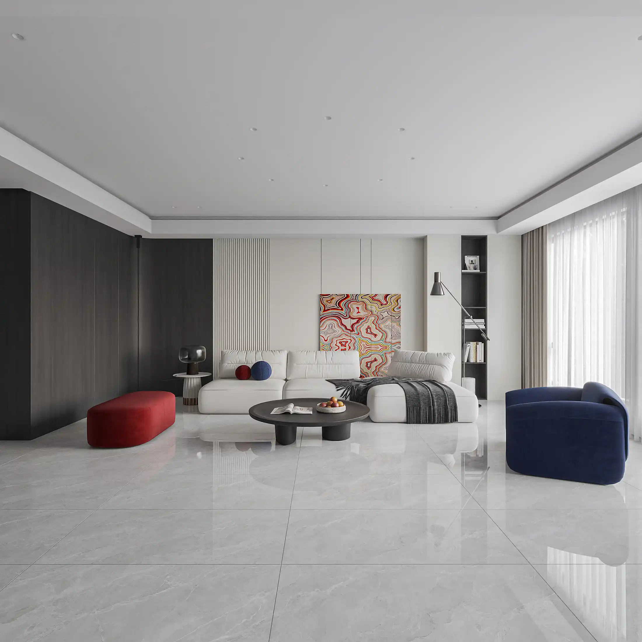 Hành lang lát gạch Travertine 9761 khổ 900×1800mm