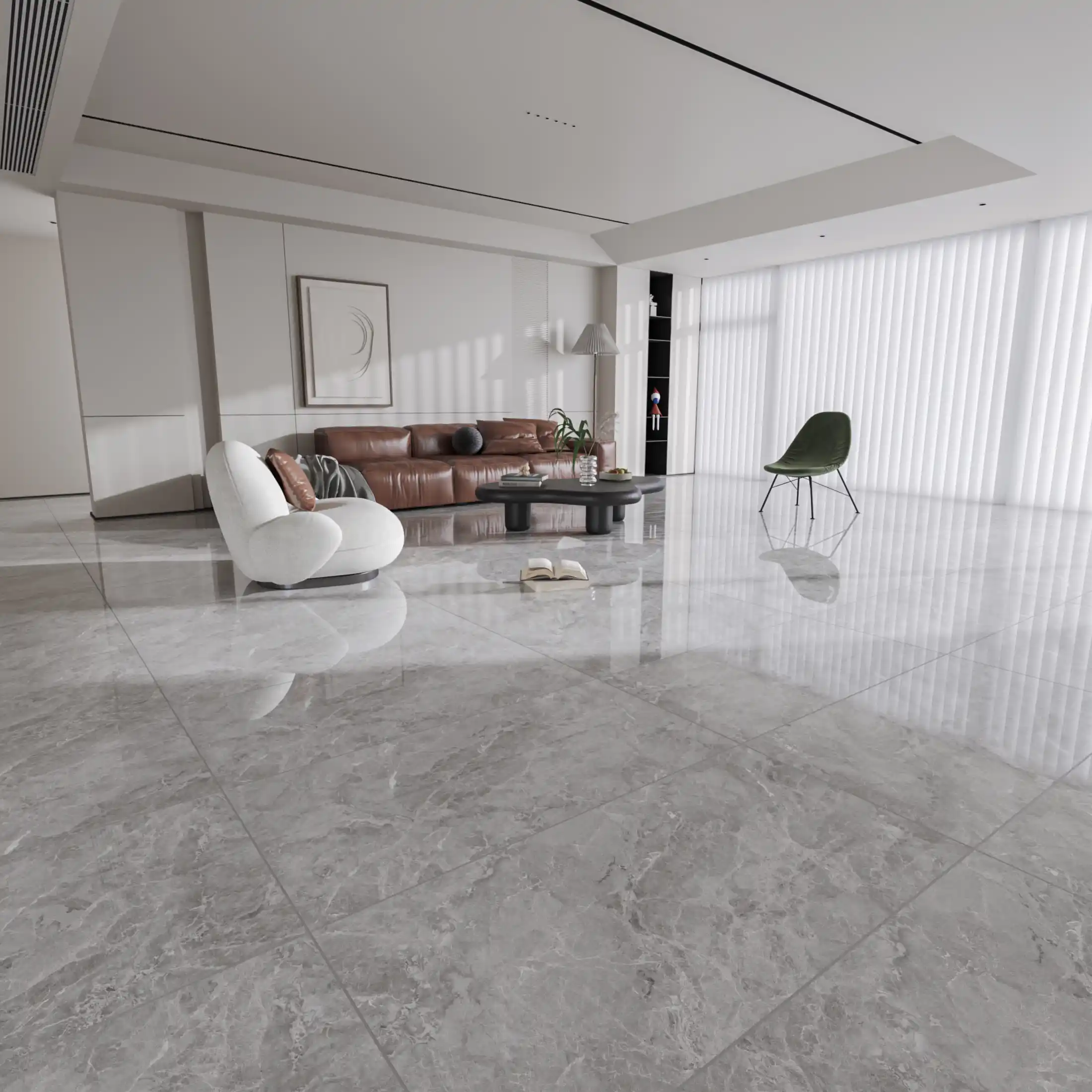 Hành lang lát gạch Travertine 9761 khổ 900×1800mm