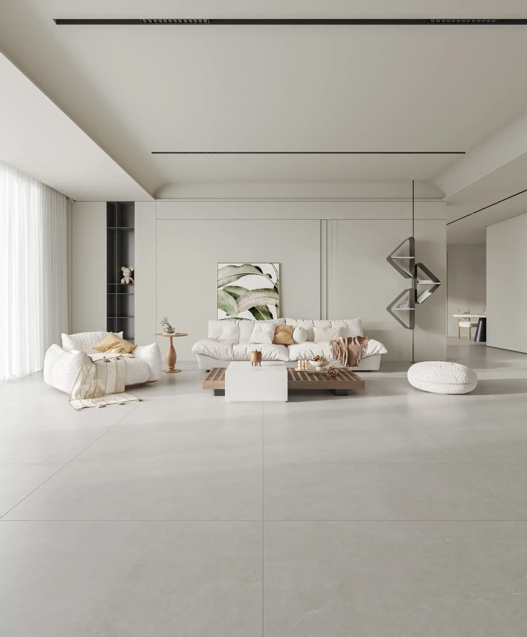 Hành lang lát gạch Travertine 9761 khổ 900×1800mm