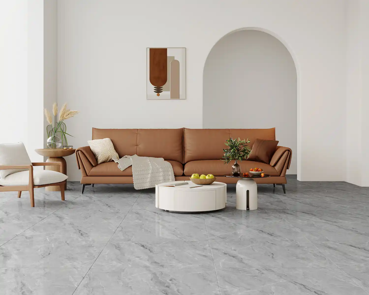 Hành lang lát gạch Travertine 9761 khổ 900×1800mm