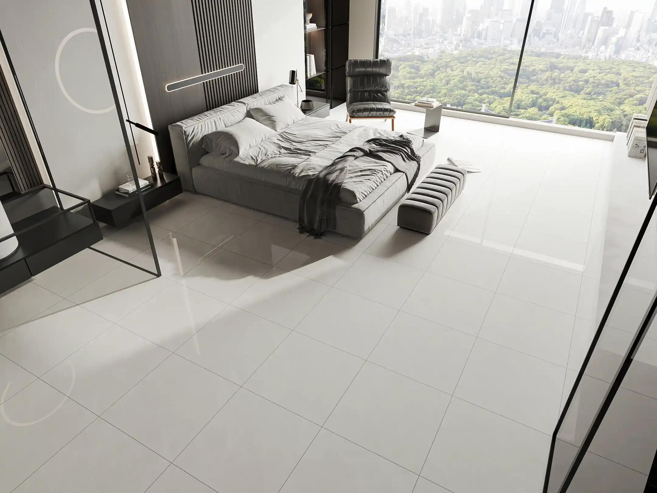 Hành lang lát gạch Travertine 9761 khổ 900×1800mm