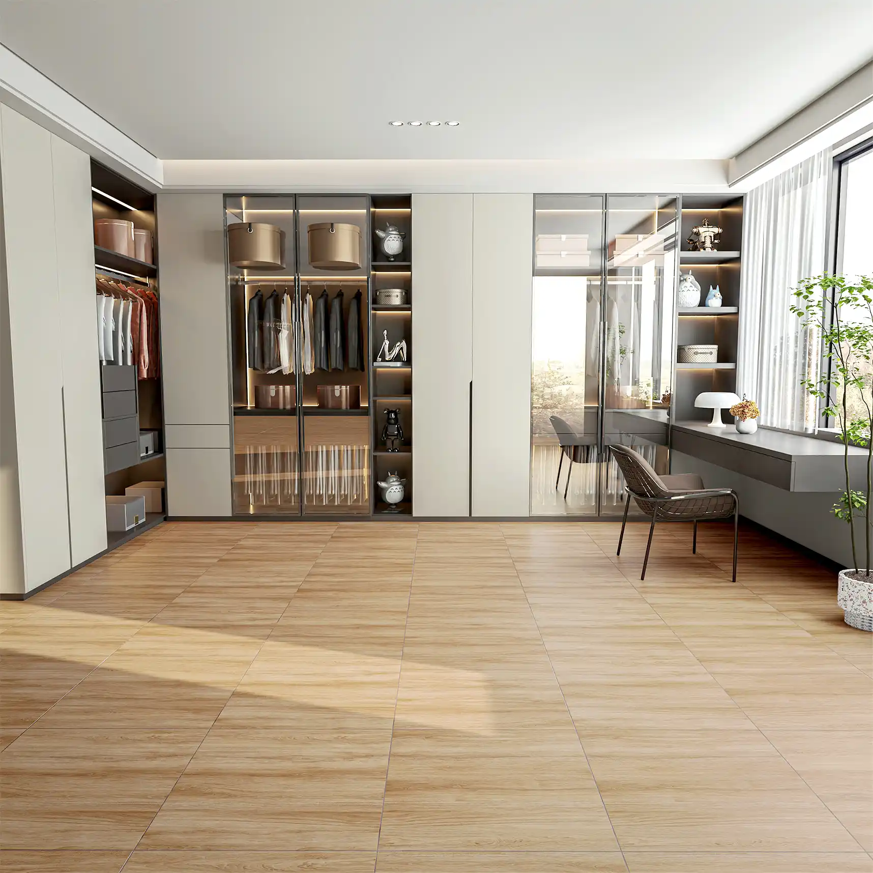 Hành lang lát gạch Travertine 9761 khổ 900×1800mm
