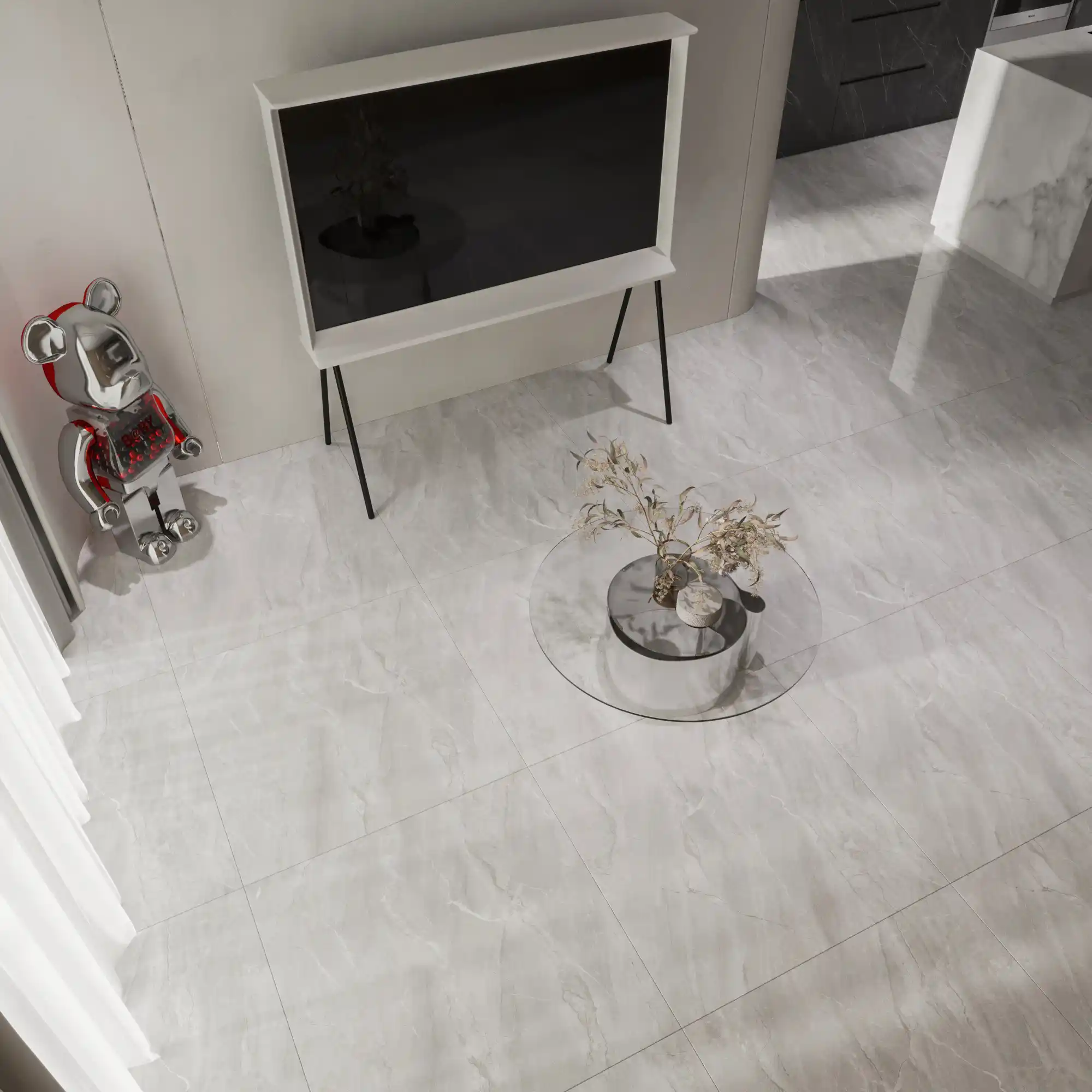 Hành lang lát gạch Travertine 9761 khổ 900×1800mm