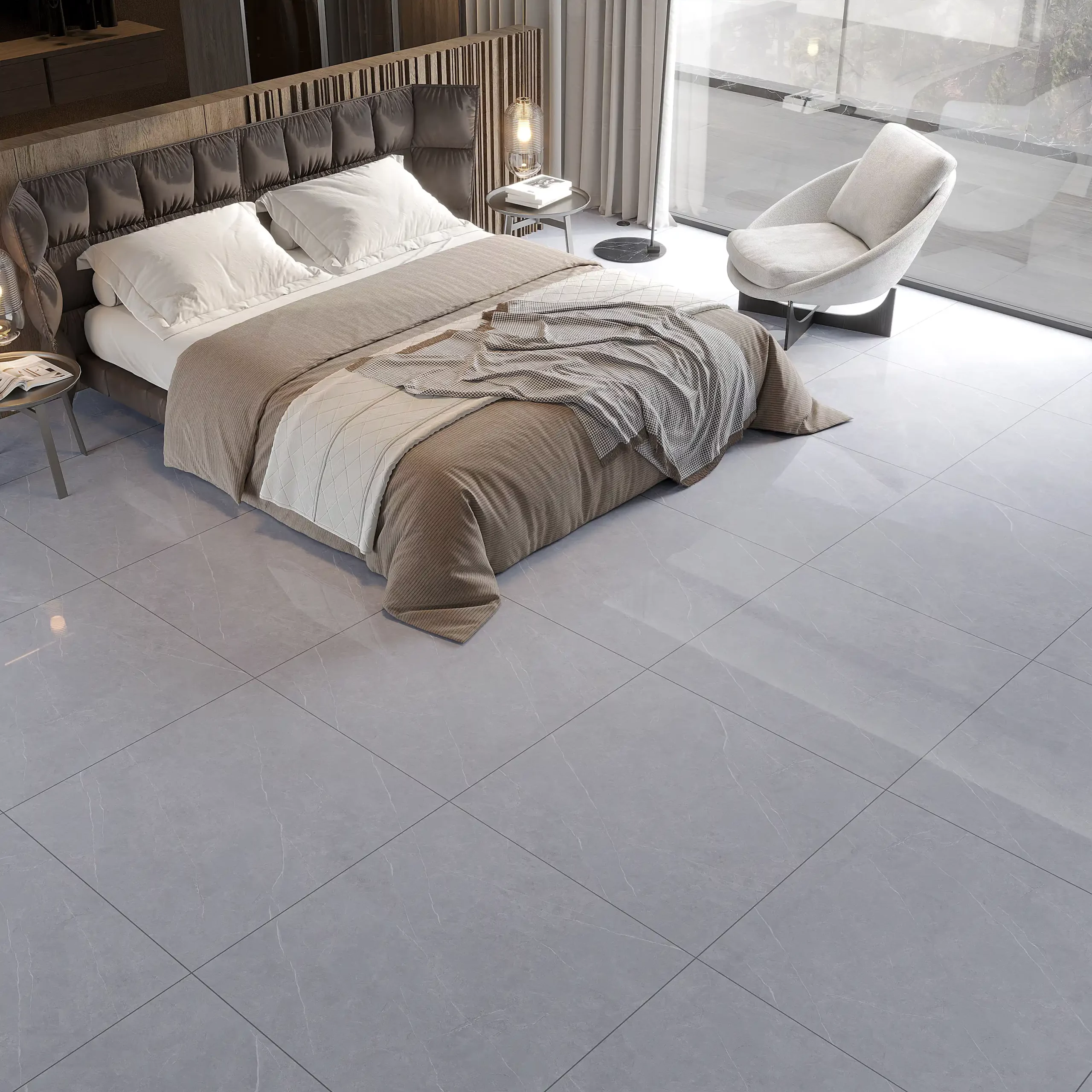 Hành lang lát gạch Travertine 9761 khổ 900×1800mm