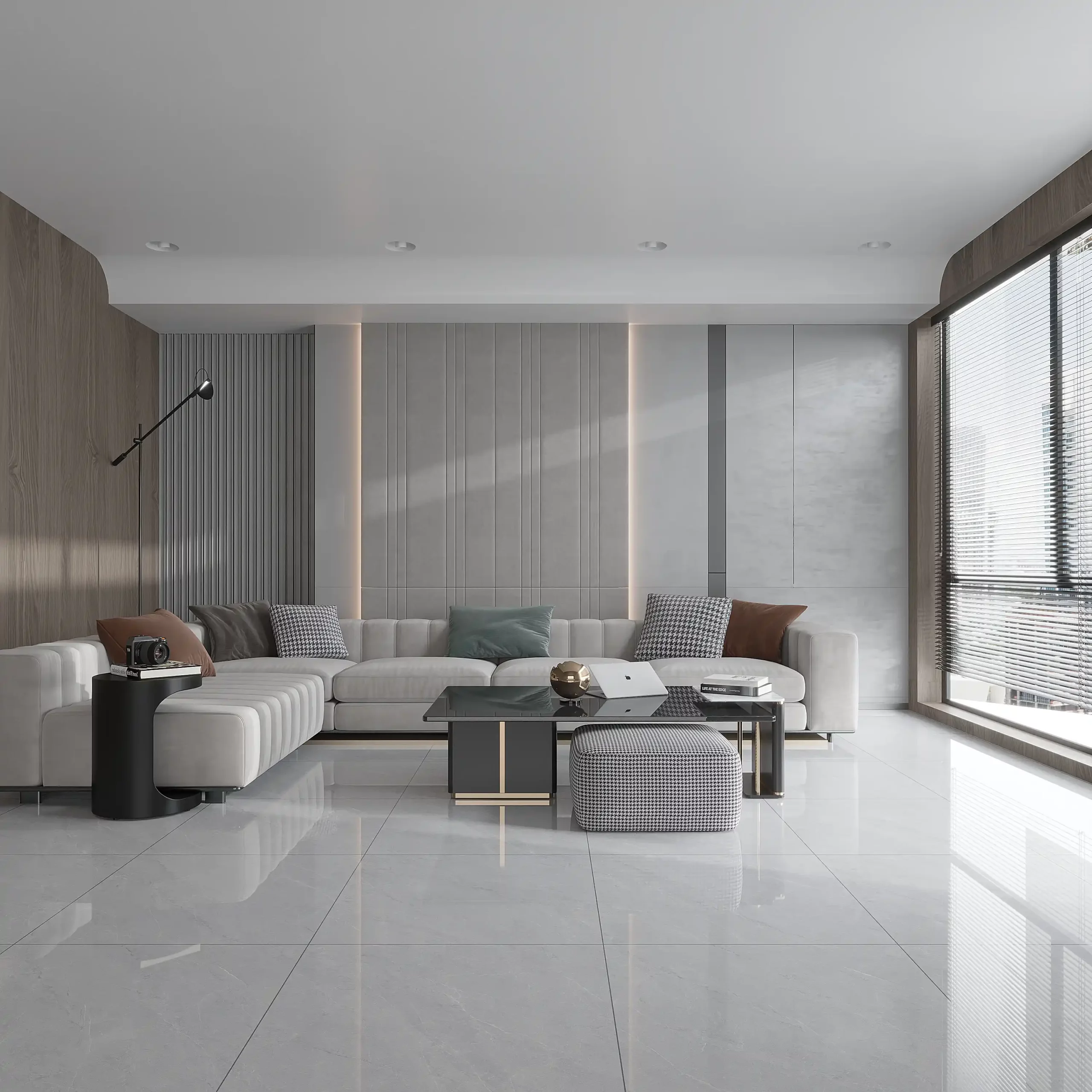Hành lang lát gạch Travertine 9761 khổ 900×1800mm