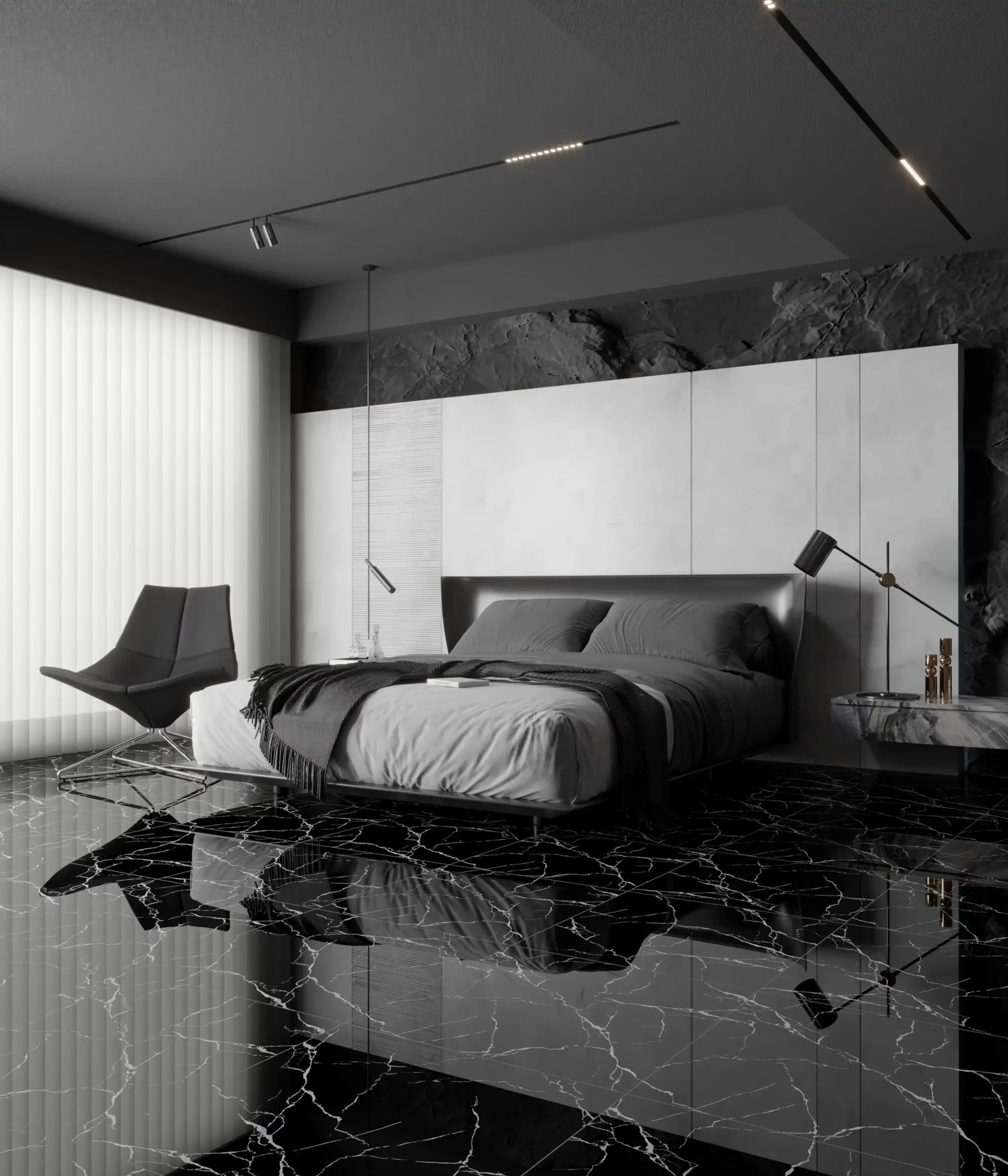 Hành lang lát gạch Travertine 9761 khổ 900×1800mm