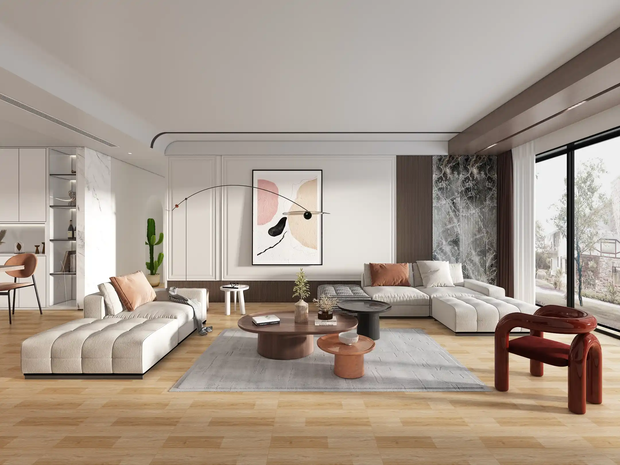 Hành lang lát gạch Travertine 9761 khổ 900×1800mm