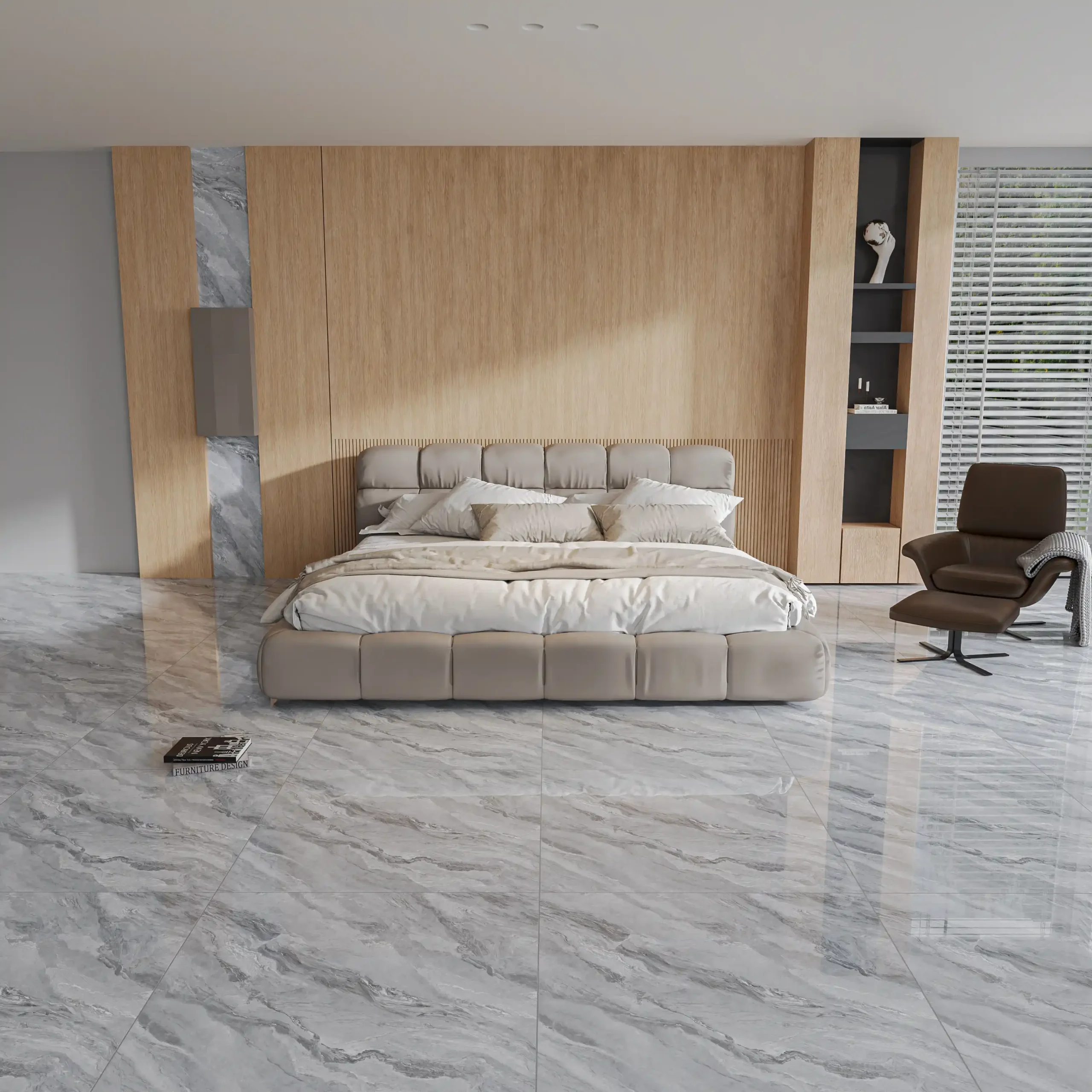 Hành lang lát gạch Travertine 9761 khổ 900×1800mm