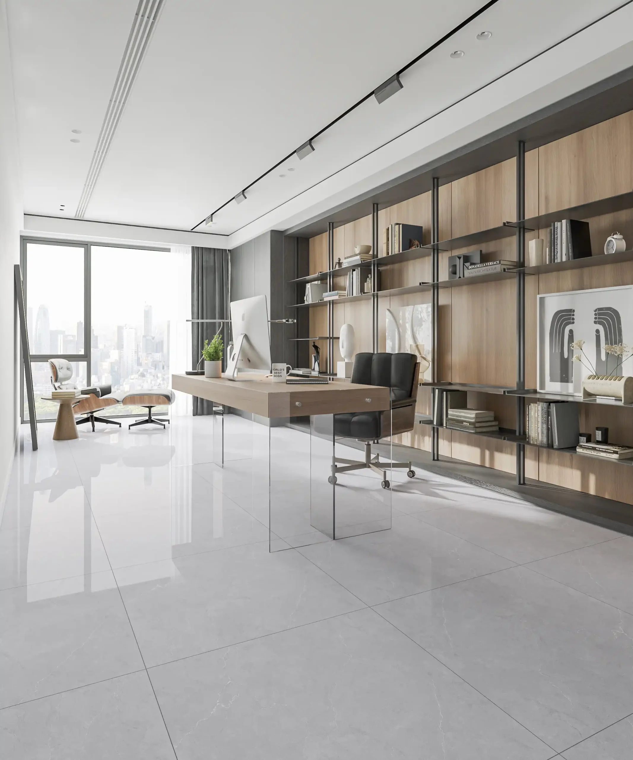 Hành lang lát gạch Travertine 9761 khổ 900×1800mm