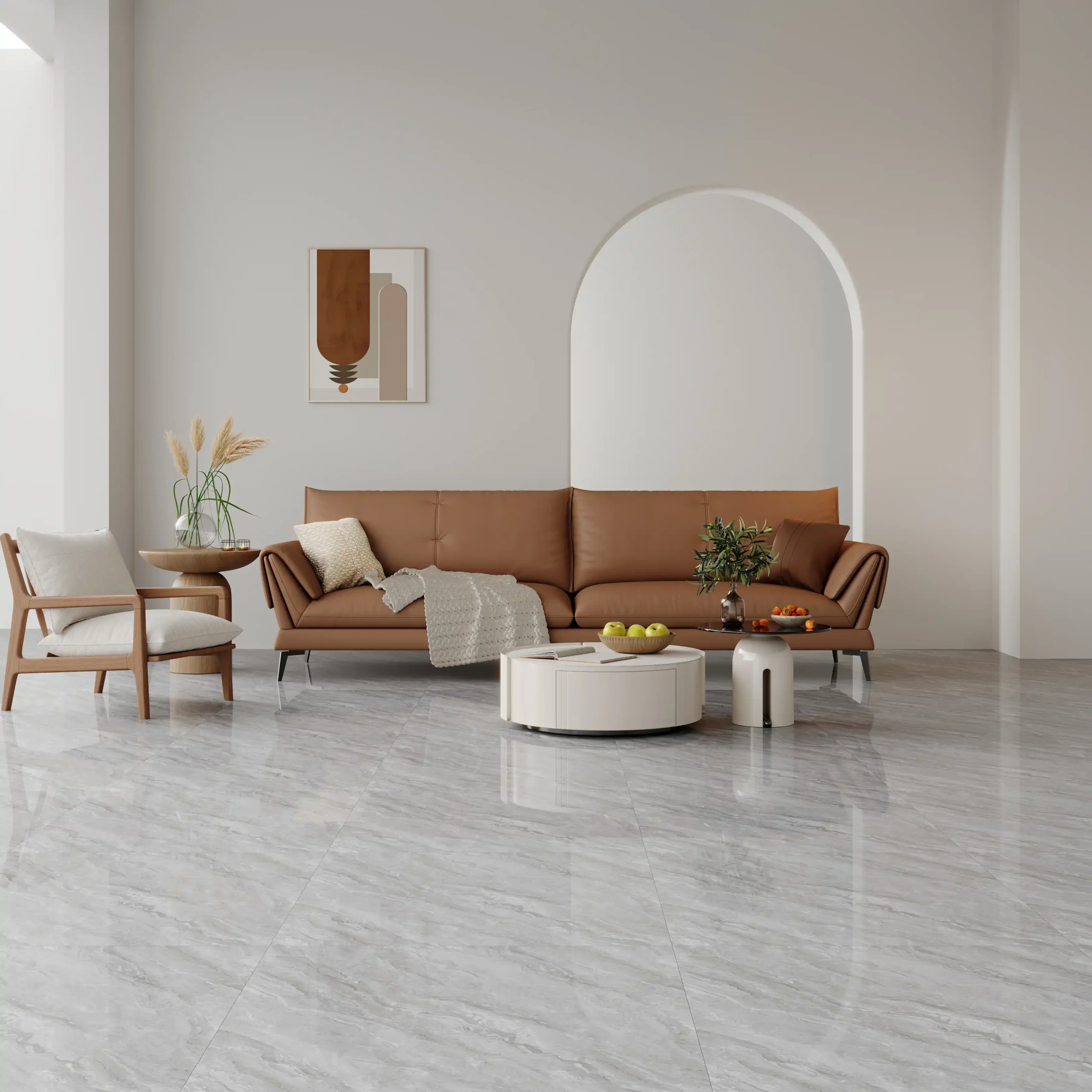 Hành lang lát gạch Travertine 9761 khổ 900×1800mm