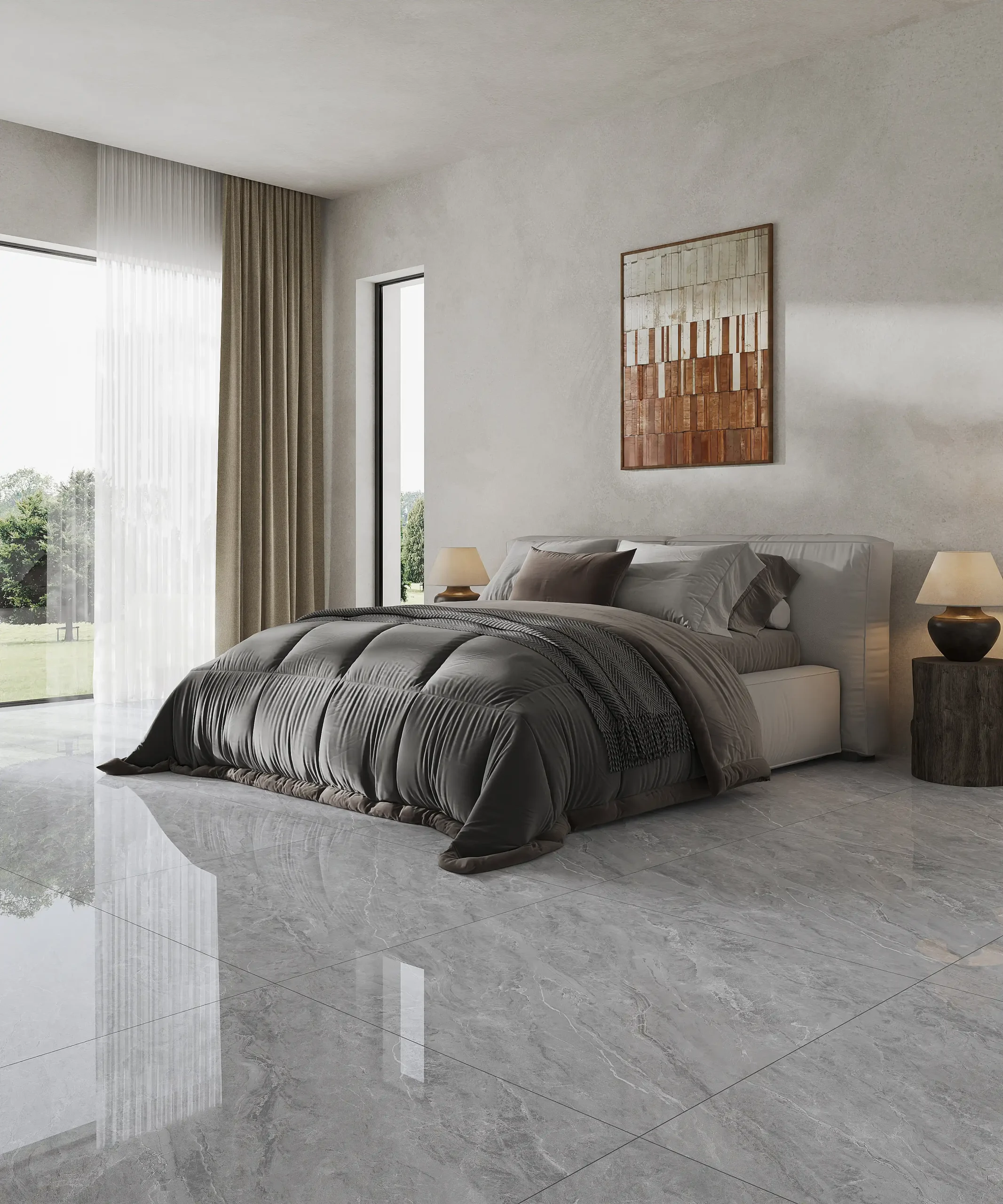 Hành lang lát gạch Travertine 9761 khổ 900×1800mm