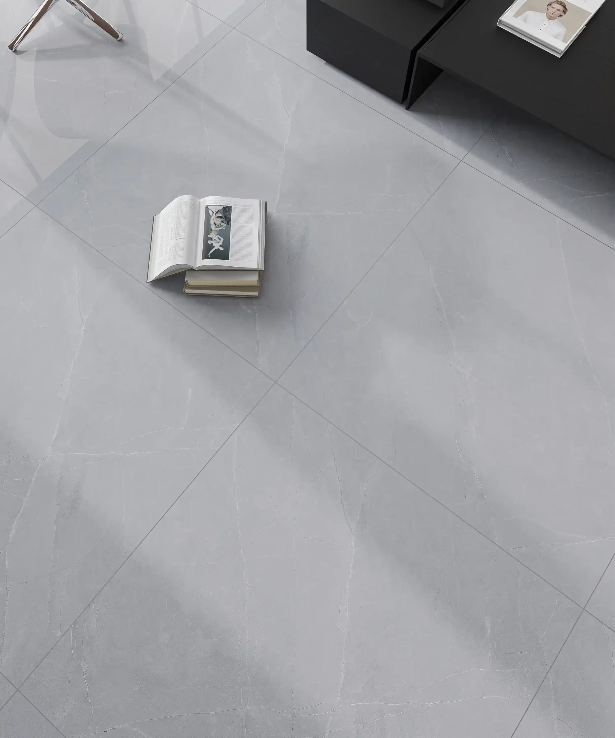 Hành lang lát gạch Travertine 9761 khổ 900×1800mm