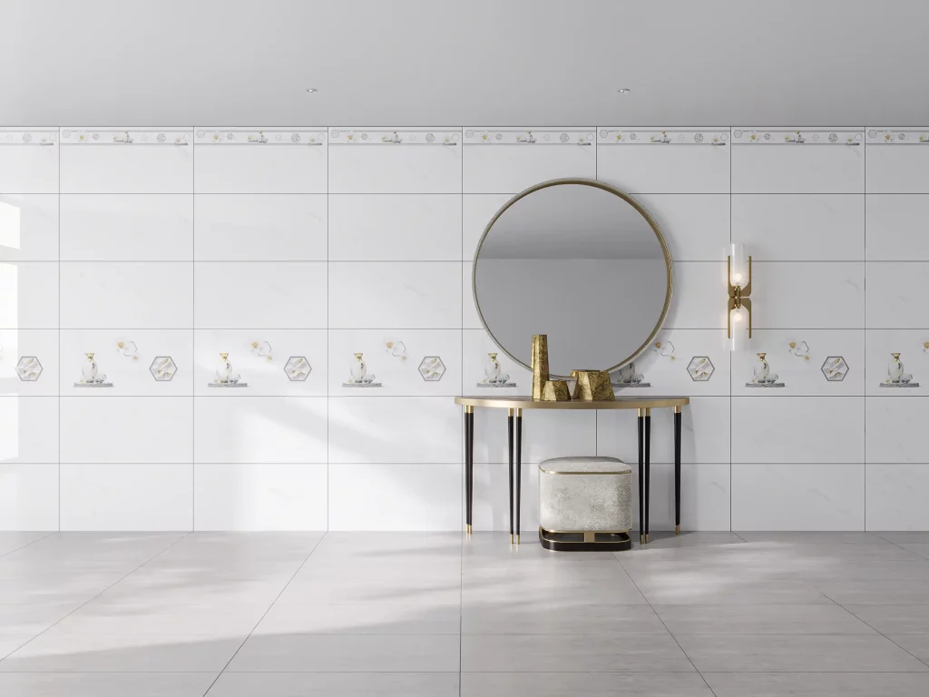 Hành lang lát gạch Travertine 9761 khổ 900×1800mm